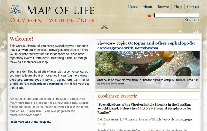 Map of  Life Homepage