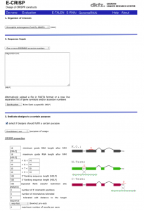 E-CRISP's inout section is partinioned into different categories in order to make it intuitive and user-freindly.