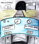 Macrophage train track drawing by Vanessa De Mello