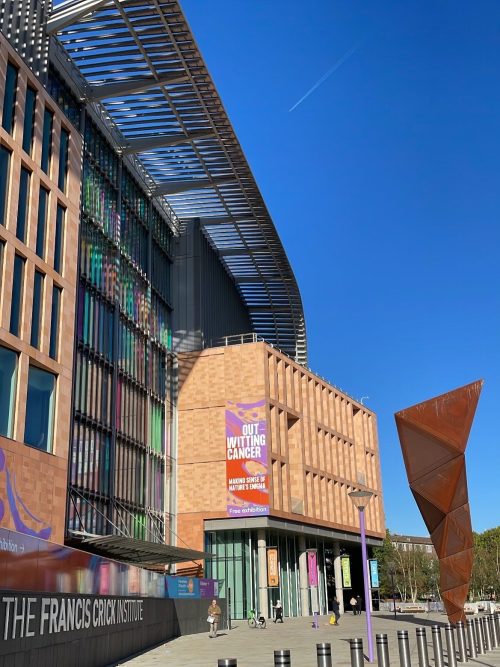 The photo of outside of The Francis Crick Institute