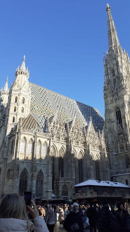 St Stephen's Cathedral in central Vienna on a sunny day.