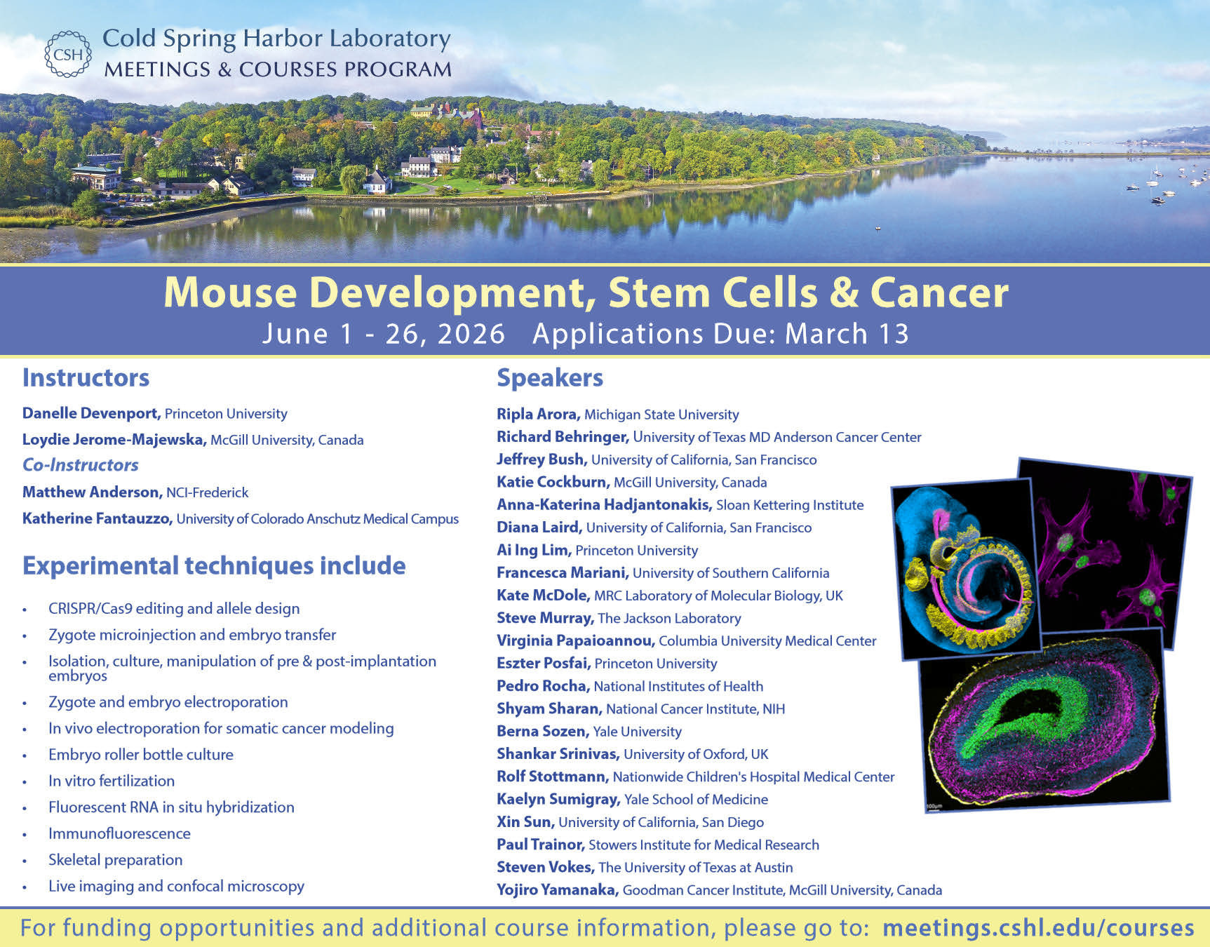Mouse Development, Stem Cells & Cancer Course at Cold Spring Harbor ...