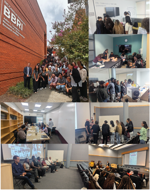 Collage of High school students field trip to NCCU