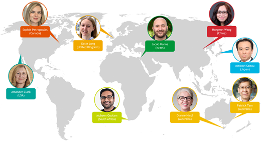 Image showing the location of the authors for the article 'Human developmental biology – a global perspective'.